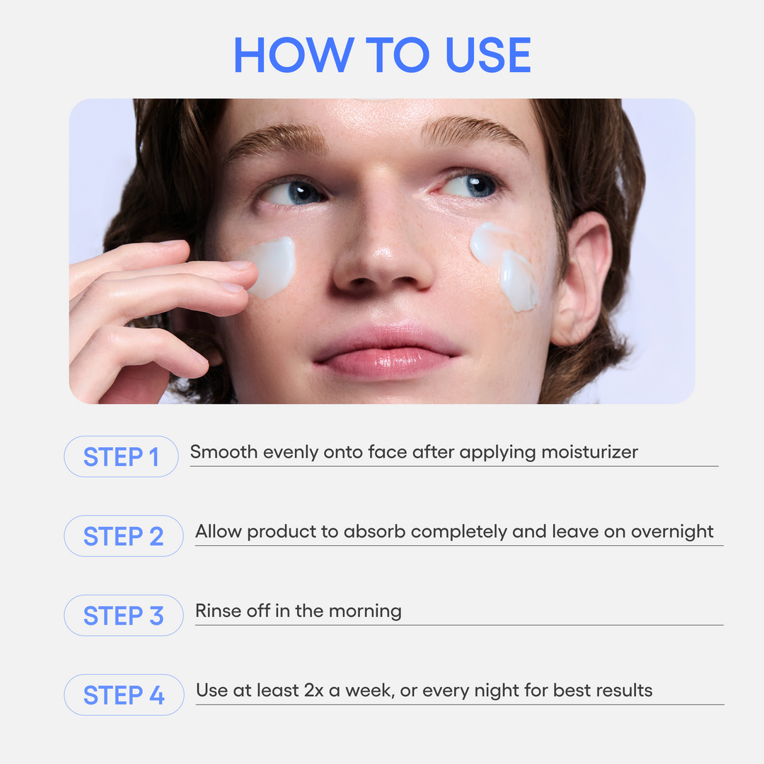 water sleeping mask applied on damp skin for hydration