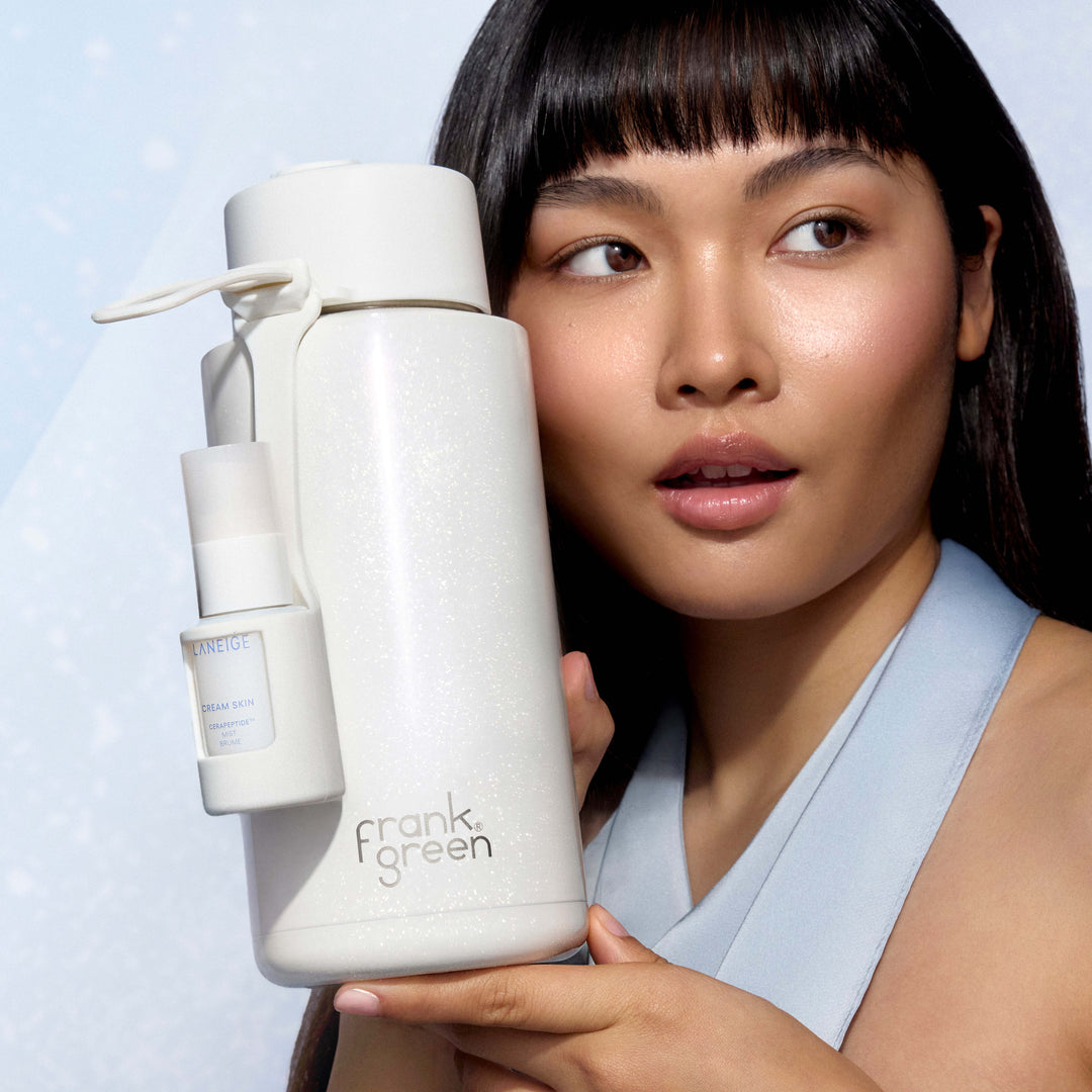 White laneige x frank green water bottle and cream skin set
