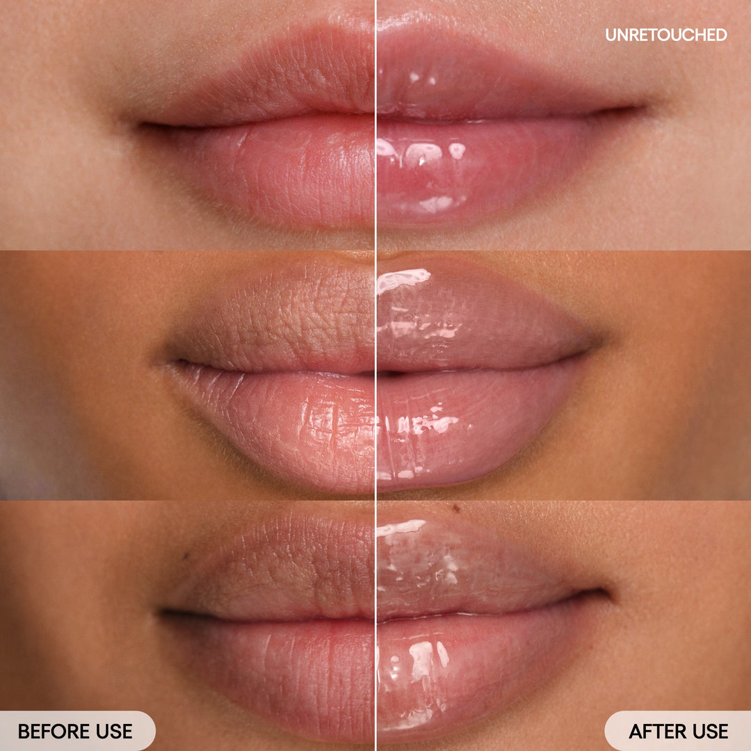 Before & After of Lip Sleeping Mask Vanilla on model