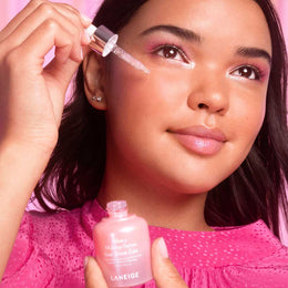 Glowy Makeup Face Serum Model Applying 